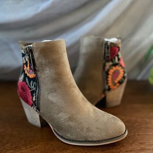 Floral Embroidered Booties